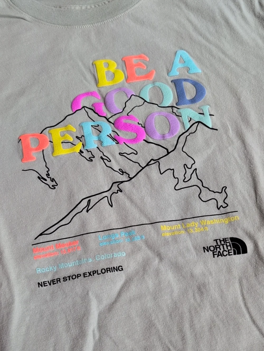 The North Face Kids' Gray Long Sleeve Short Sleeve UPF Tee Be A Good Person